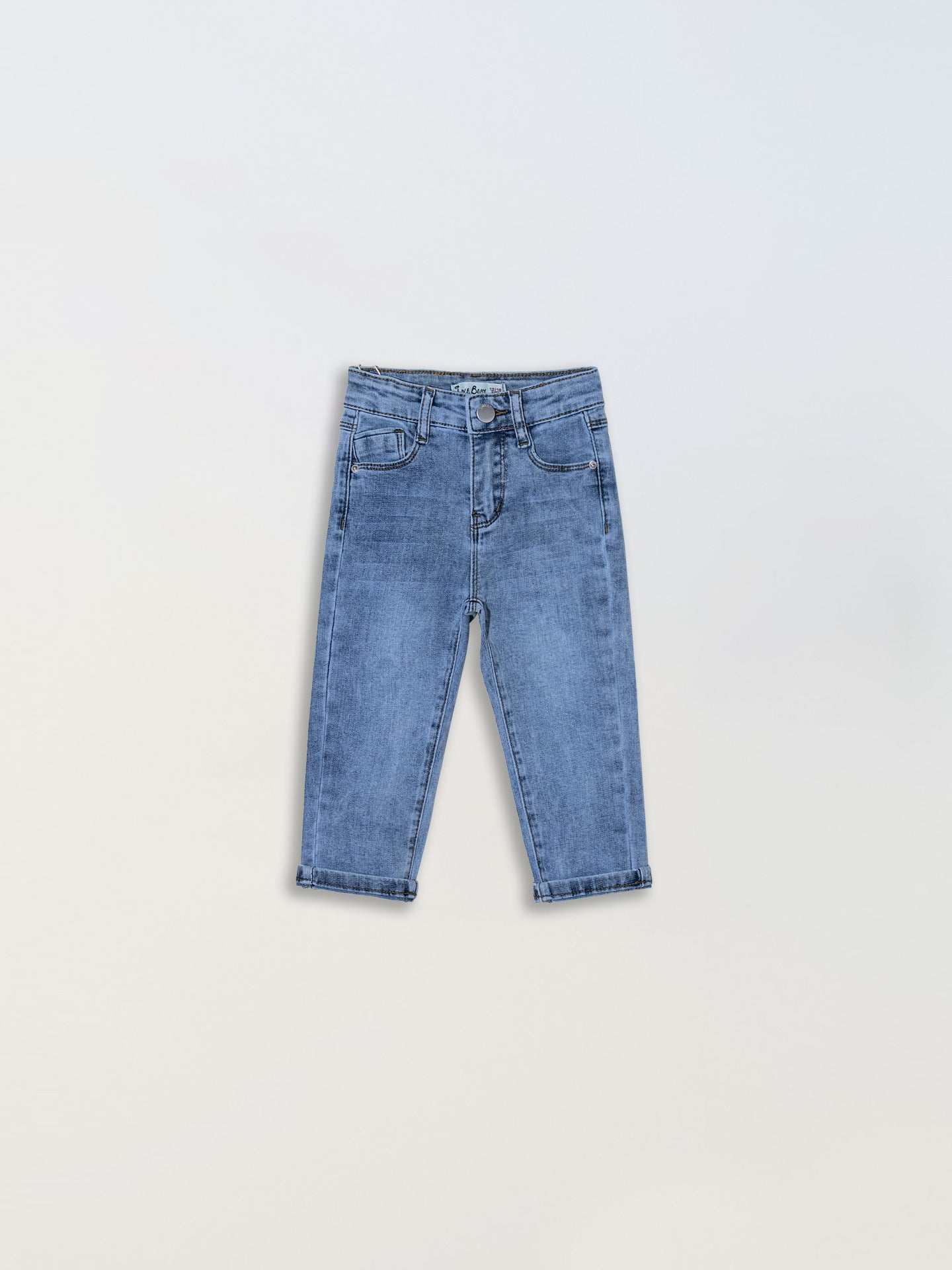 Basic-Style Girls Denim Stretch Trousers
