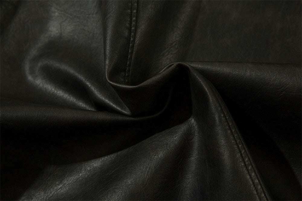American Solid Color PU Leather Suit Jacket Men