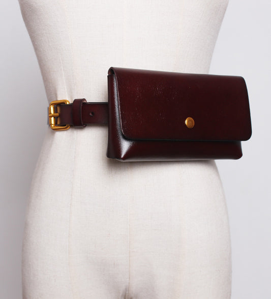 Versatile Colored Leather Mobile Bag For Women