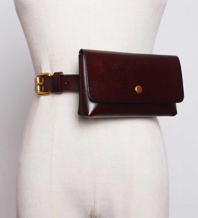 Versatile Colored Leather Mobile Bag For Women