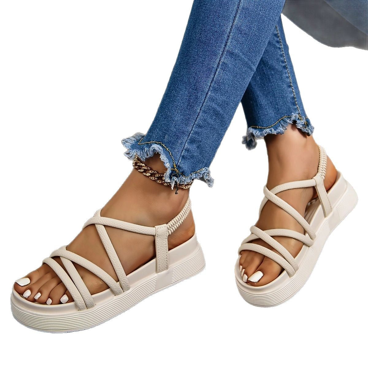 Kvinders All-Match Platform Skridsikre Casual Sandaler