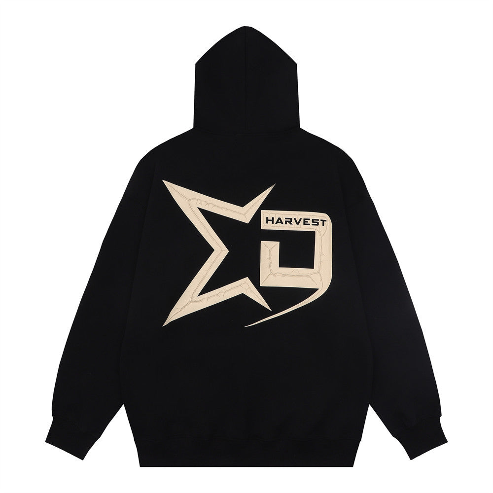 Five-pointed Star Letter Printed Hoodie