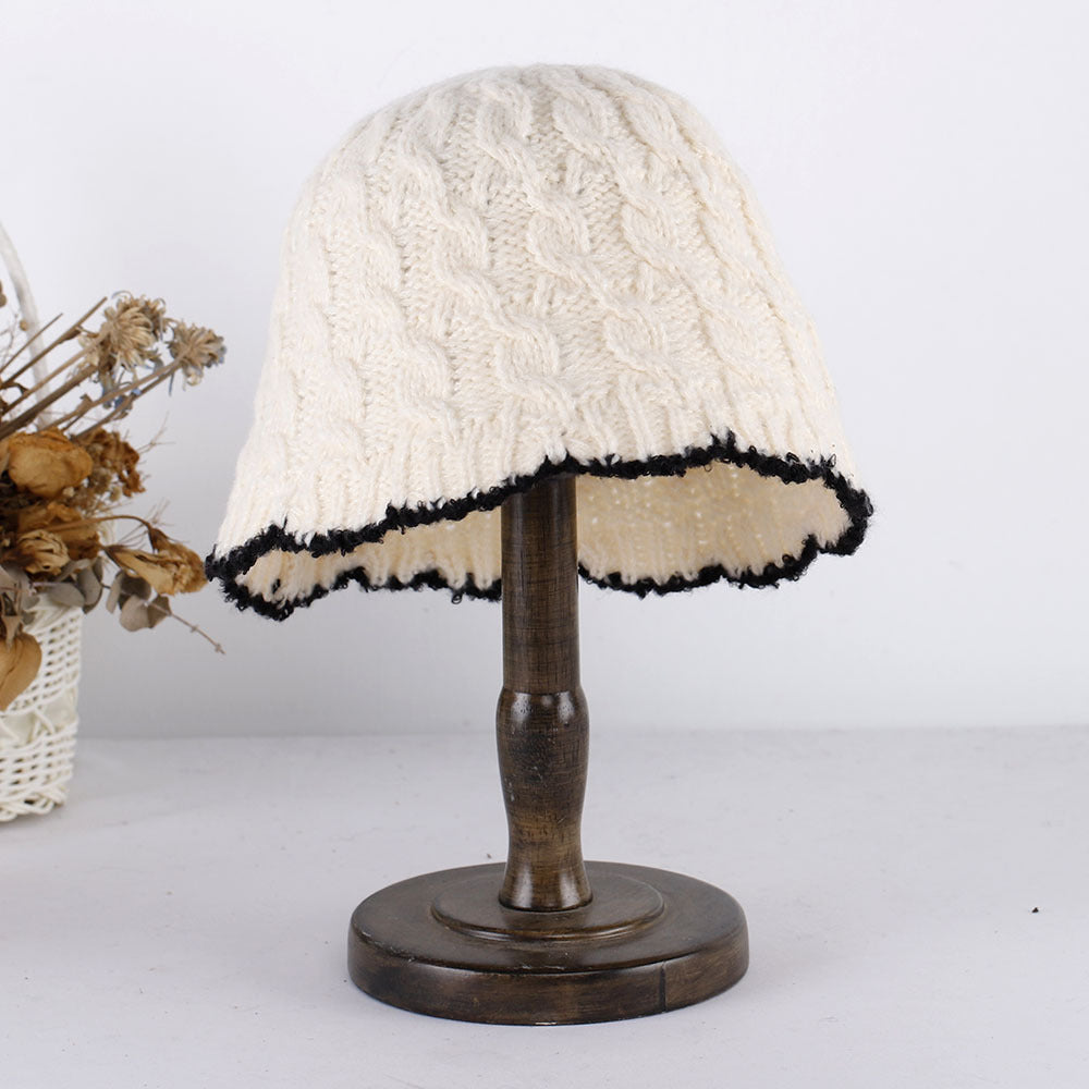 Contrast Color Twist Knitted Fisherman Hat Children