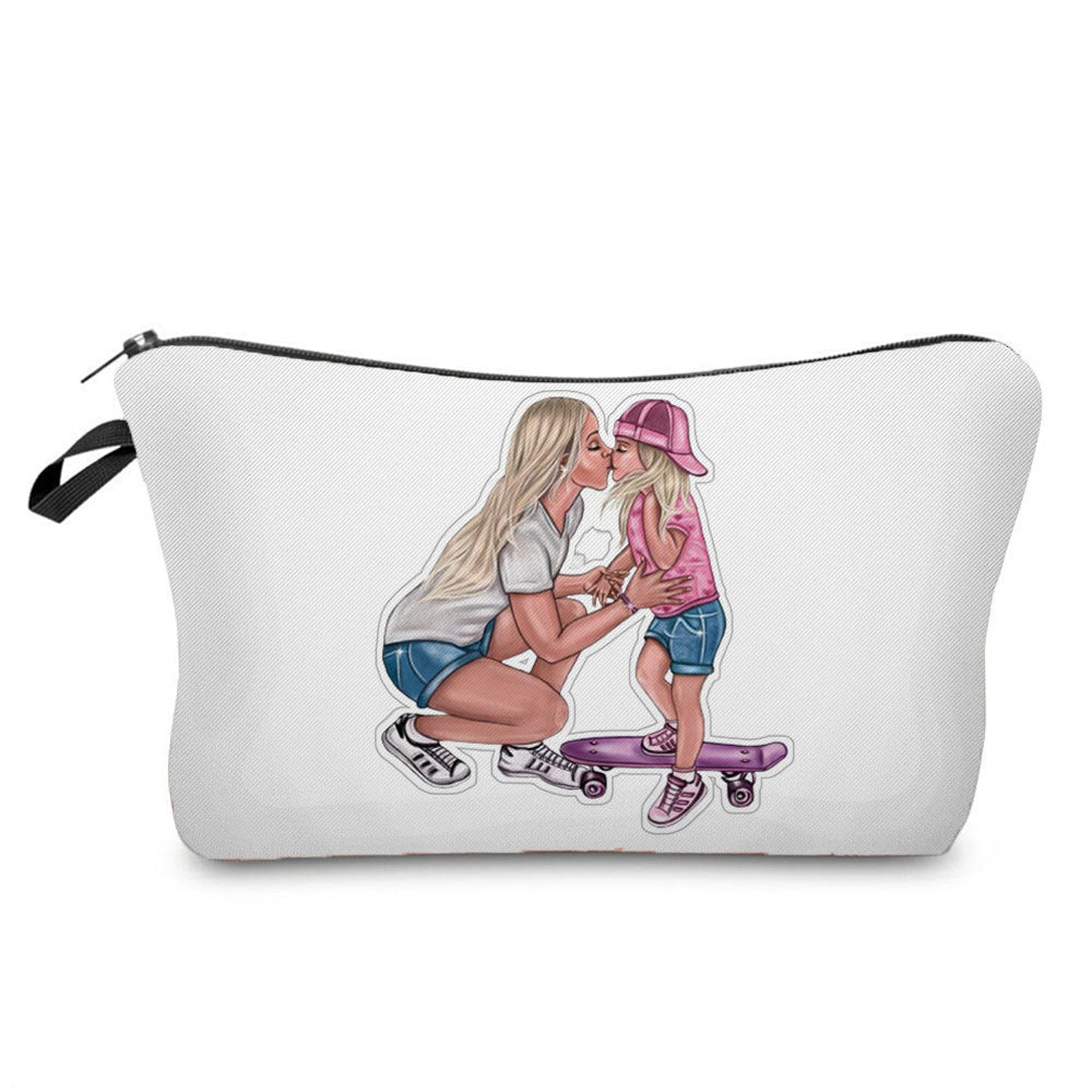 Mother And Daughter Printed Cosmetic Bag Storage And Portable