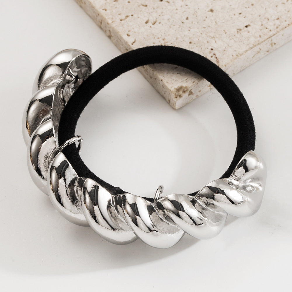 Temperamental Cold Style Geometric Metal High Elastic Twist Semicircle Shape All-match Hair Accessories