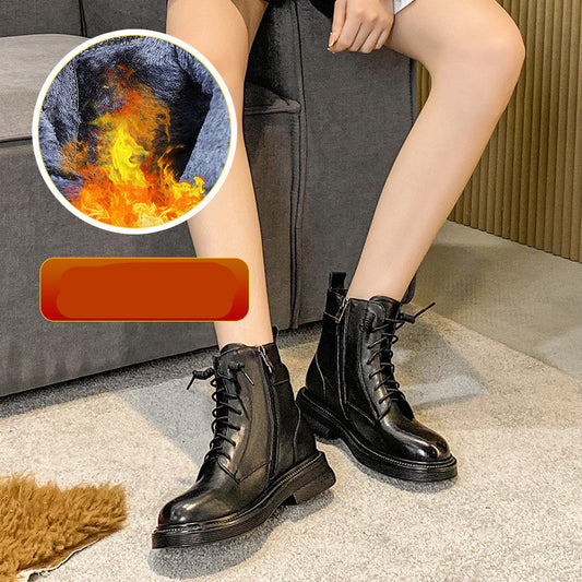 Autumn New Slim And Versatile Belt Buckle Short Boots