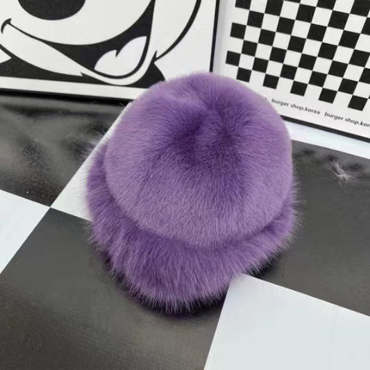 Fur Fashion Bucket Hat Mink-like Women