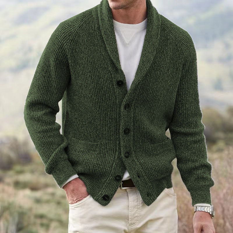 Autumn And Winter New Men's Sweater Simple Thickened Cardigan Men's Jacket