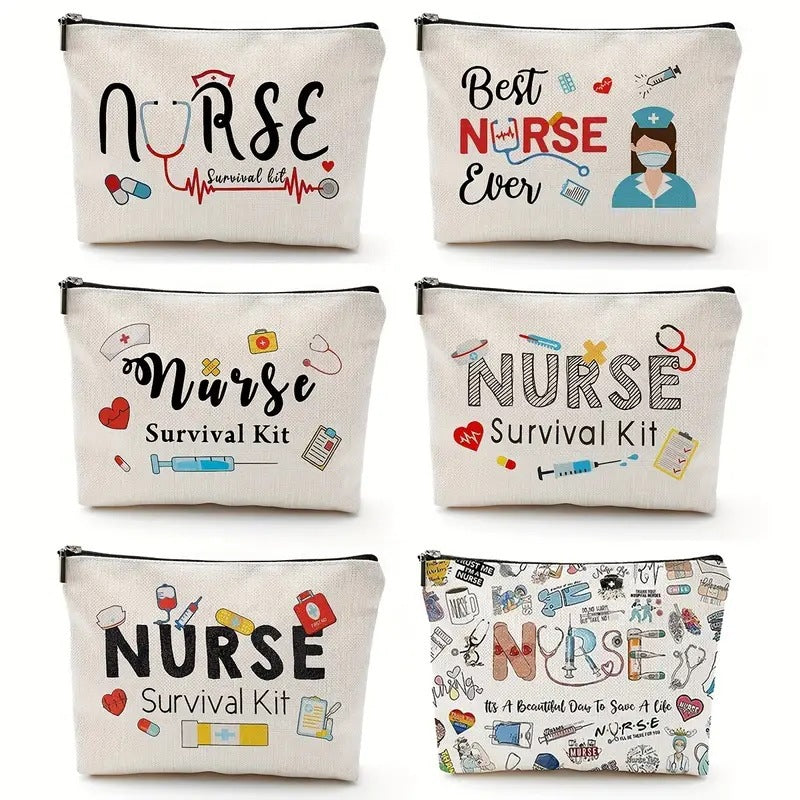 Cosmetic Bag Cotton And Linen Letter Printing Storage Bag Waterproof Linen Coin Purse