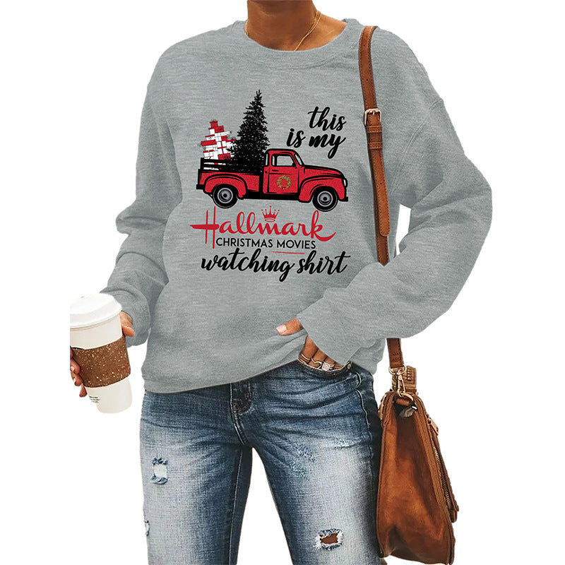 Women's Round Neck Long Sleeve Sweater Christmas