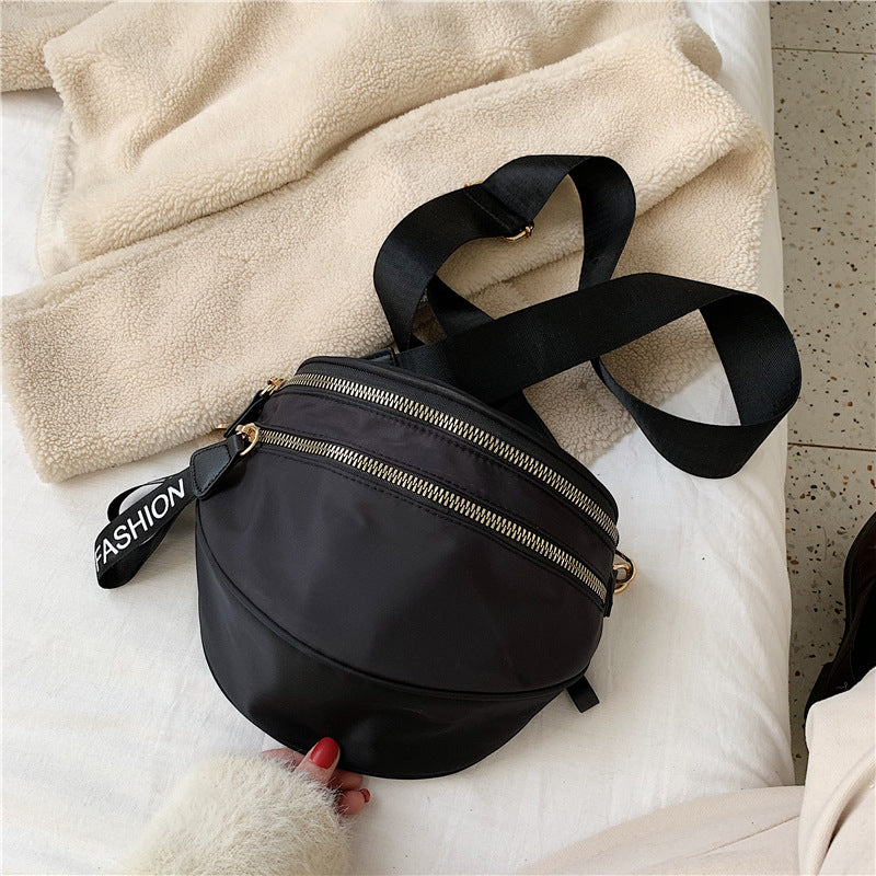 Women's Nylon Bag Wide Shoulder Strap Diagonal