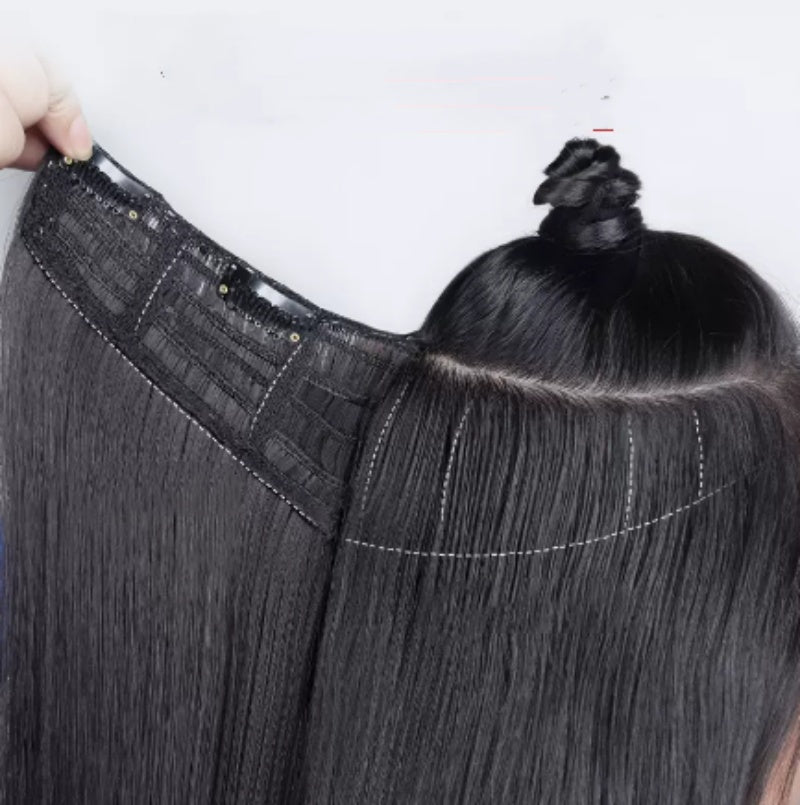 Women's Long Straight Hair Hairpiece  Without Mark