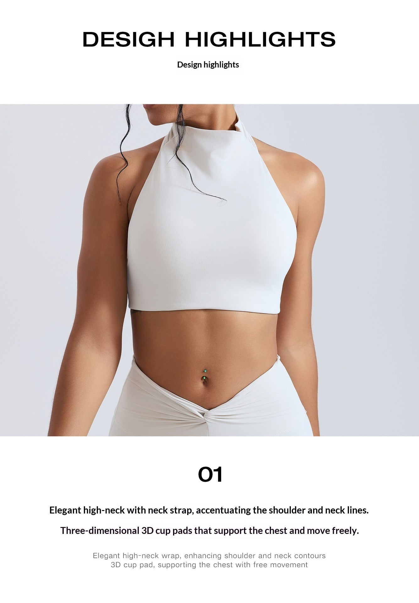 Womens Fitness Sports Bra, Form-fitting And Shock-absorbing Top