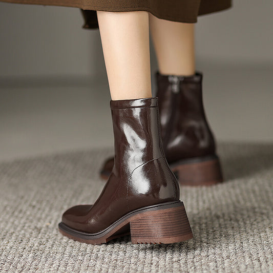 Women's Brown Vintage Distressed Leather Boots