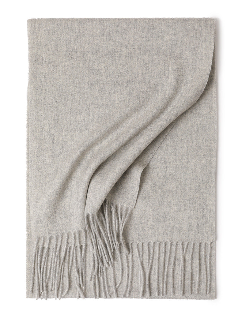 Water Ripple Pure Color Cashmere Warm Scarf