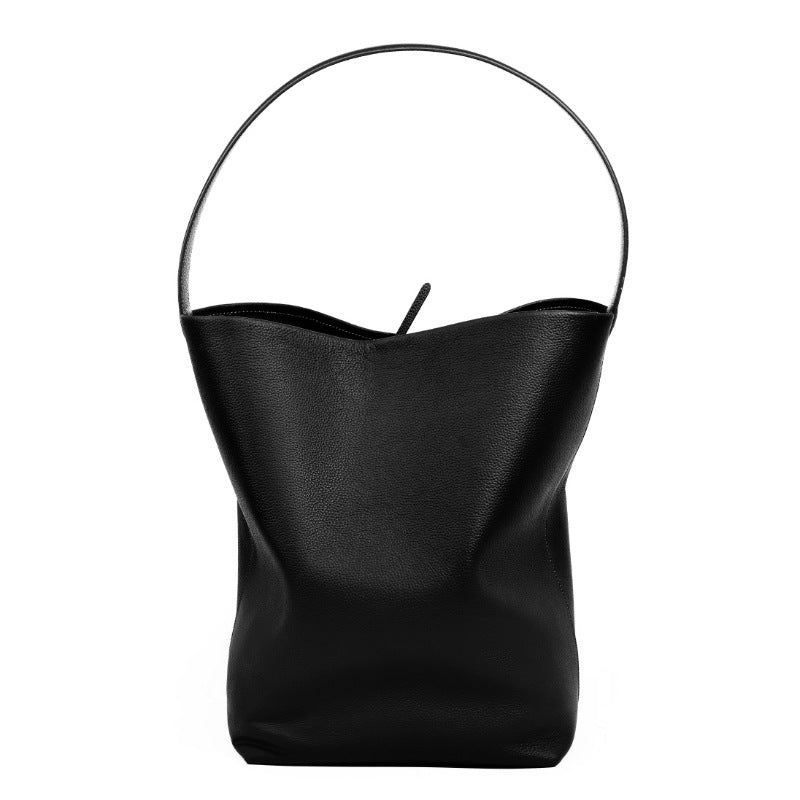 Idle Style Leather Large Capacity One-shoulder Bucket Bag