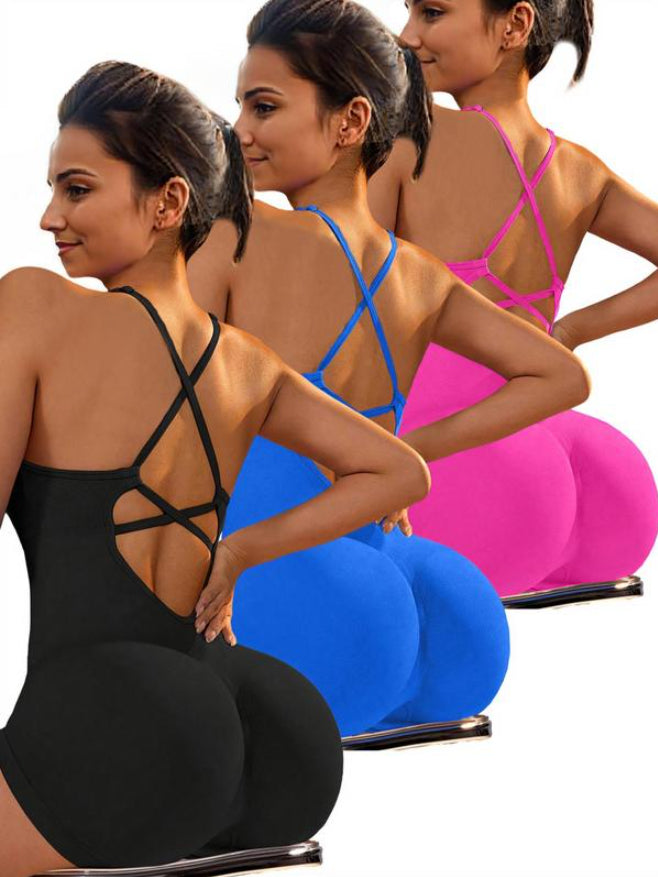 Spring And Summer Nude Feel Yoga Straps One-piece Women