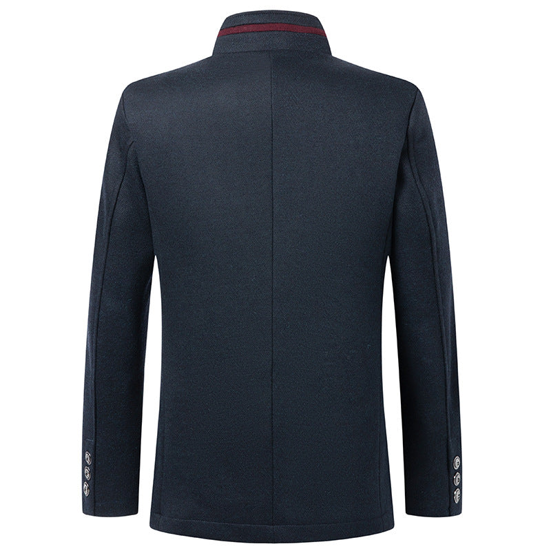 Business Stand Collar Woolen Coat