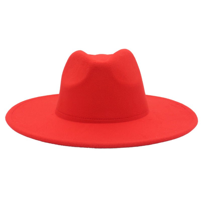Large Brim Solid Color Cashmere Fashion Felt Jazz French Top Hat