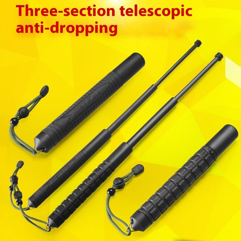 PVC Plastic Self-defense Three-section Car Broken Window Stretchable Baton