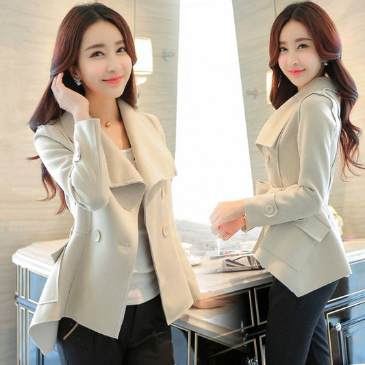 SpringAutumn New Slimming Versatile Short Suede Blazer For Petite Women