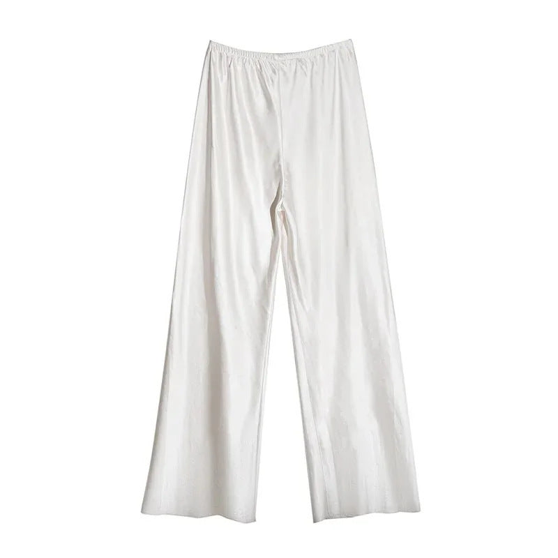Korean Style Simple Satin Wide-leg Straight Pants