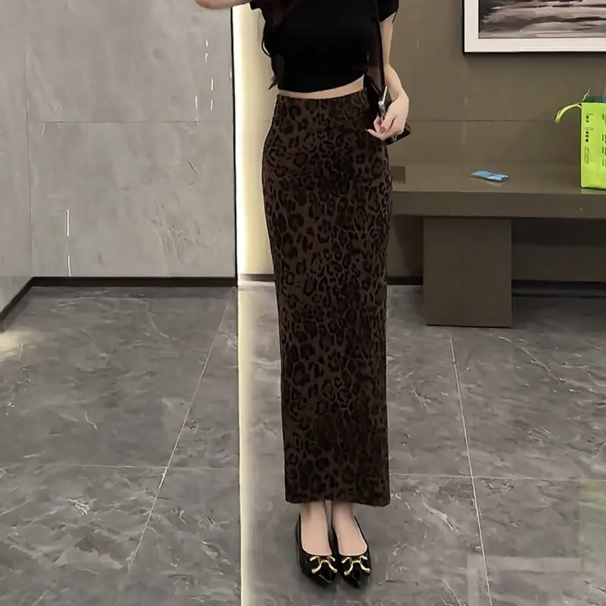 Sexy, Chic Leopard-print Skirt For Womenautumnwinter Style