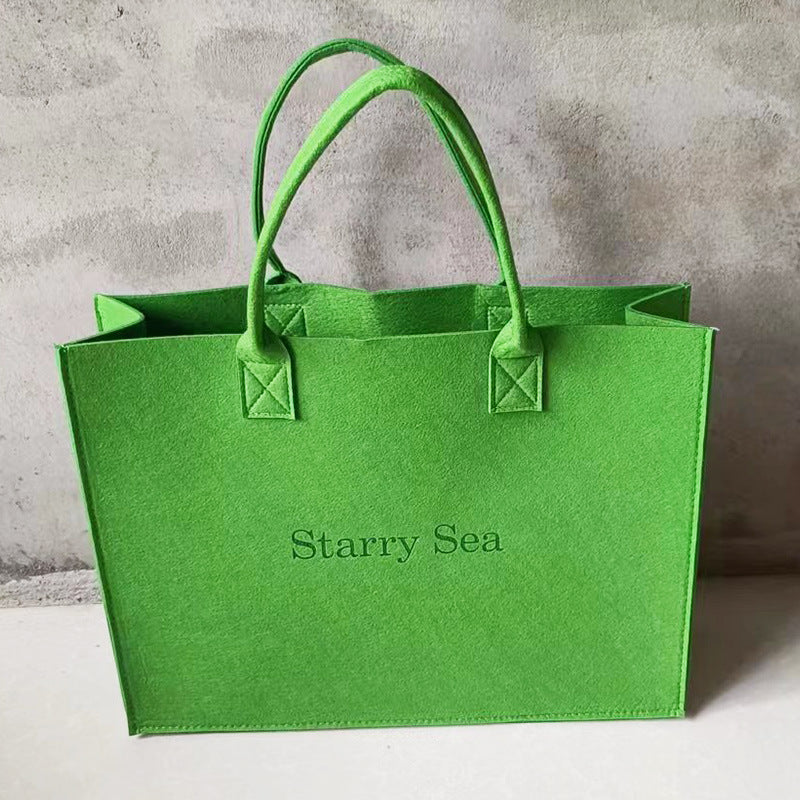 Simple And Versatile Large Capacity One Shoulder Letter Felt Bag