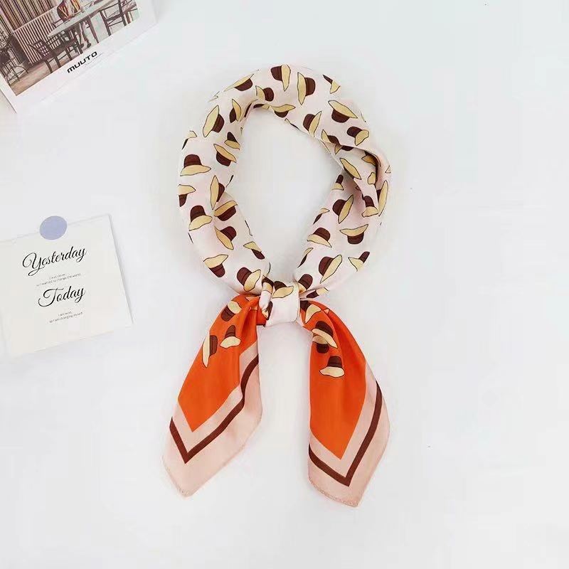 Four Seasons New Printing Decoration Ethnic Flowers Wild Tie Hair Small Square Scarf