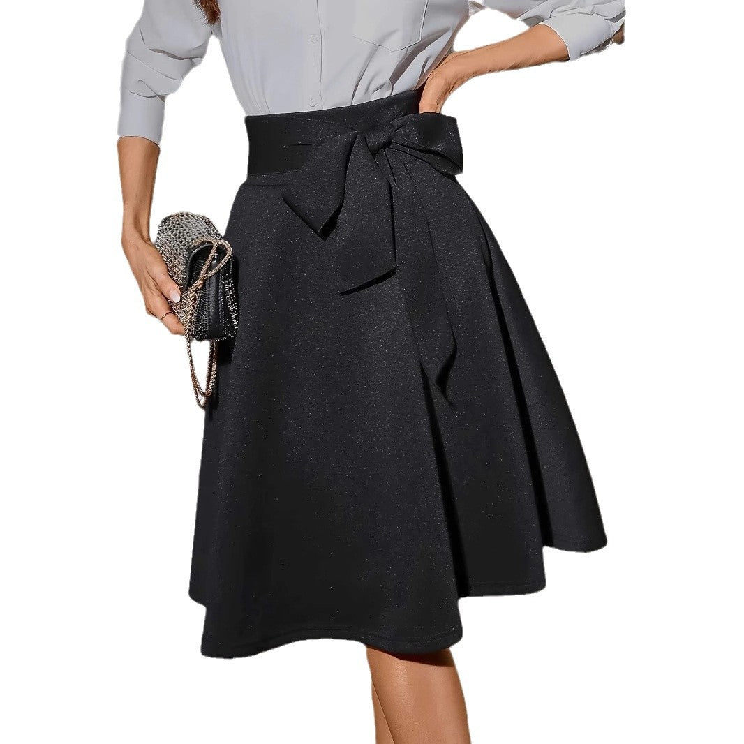 Elastic Knitted High Waist Strap Retro Skirt