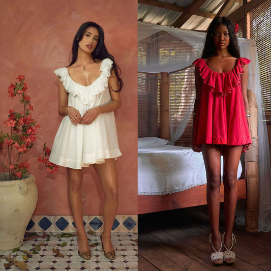 V Neck Loose Fitting Solid Color Cotton Nightgown With Lace For Women