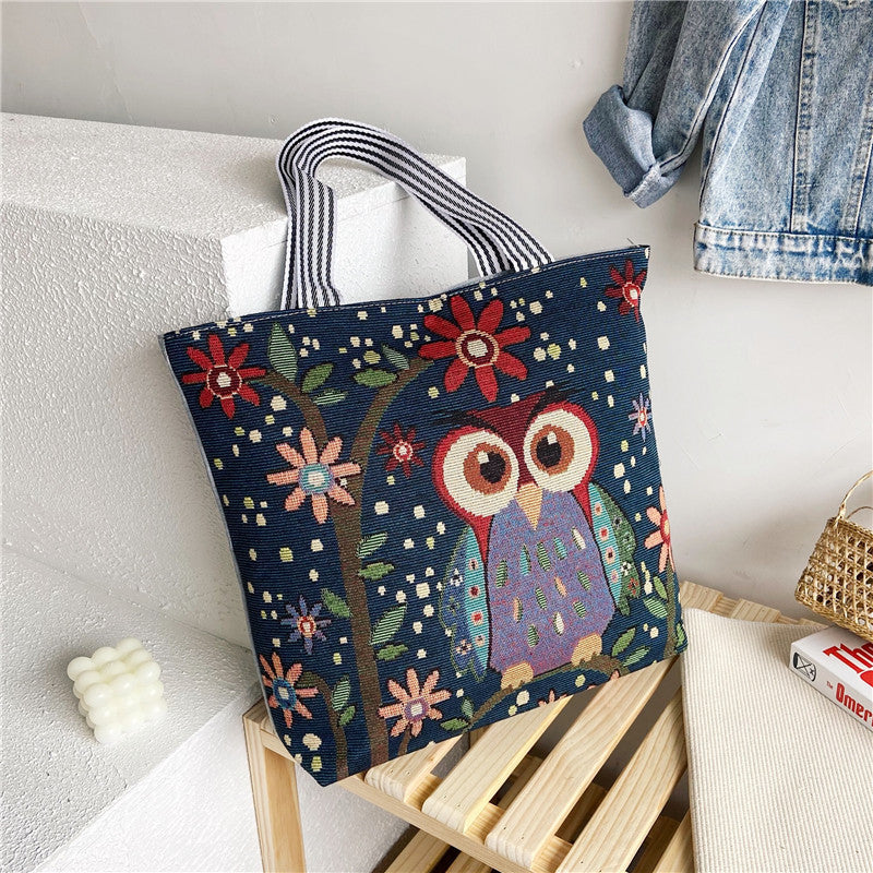 Student Portable Canvas Bag Literary Storage