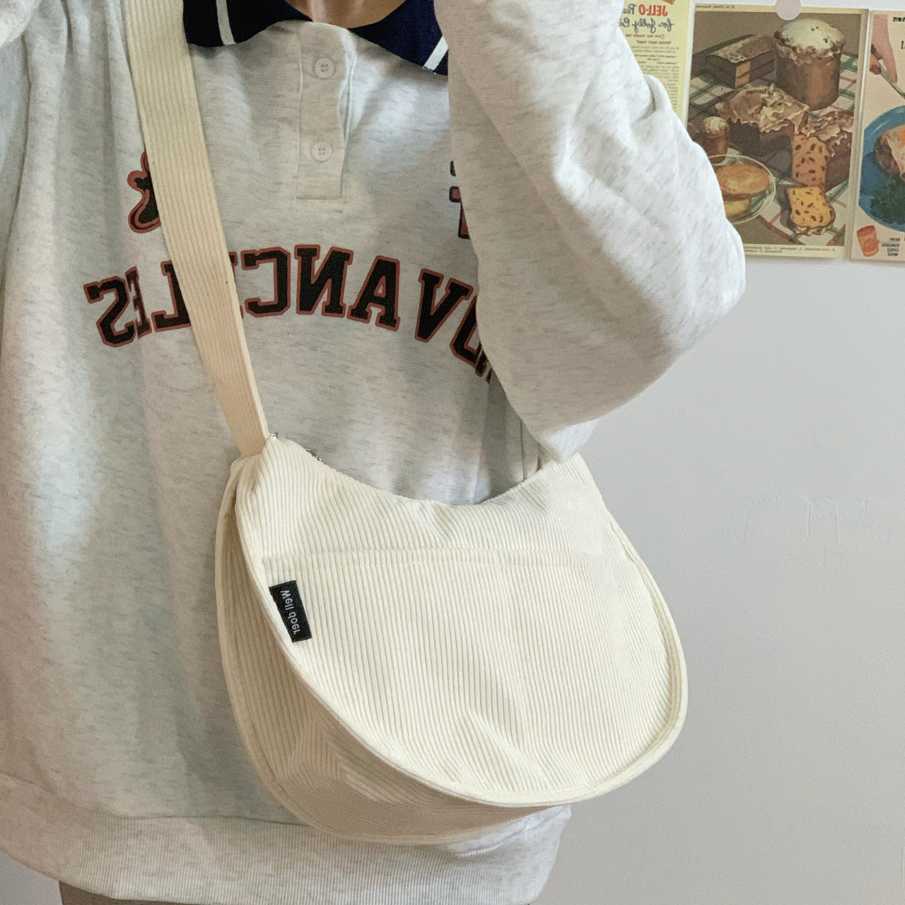 Fashionable Corduroy Dumpling Bun Small Shoulder