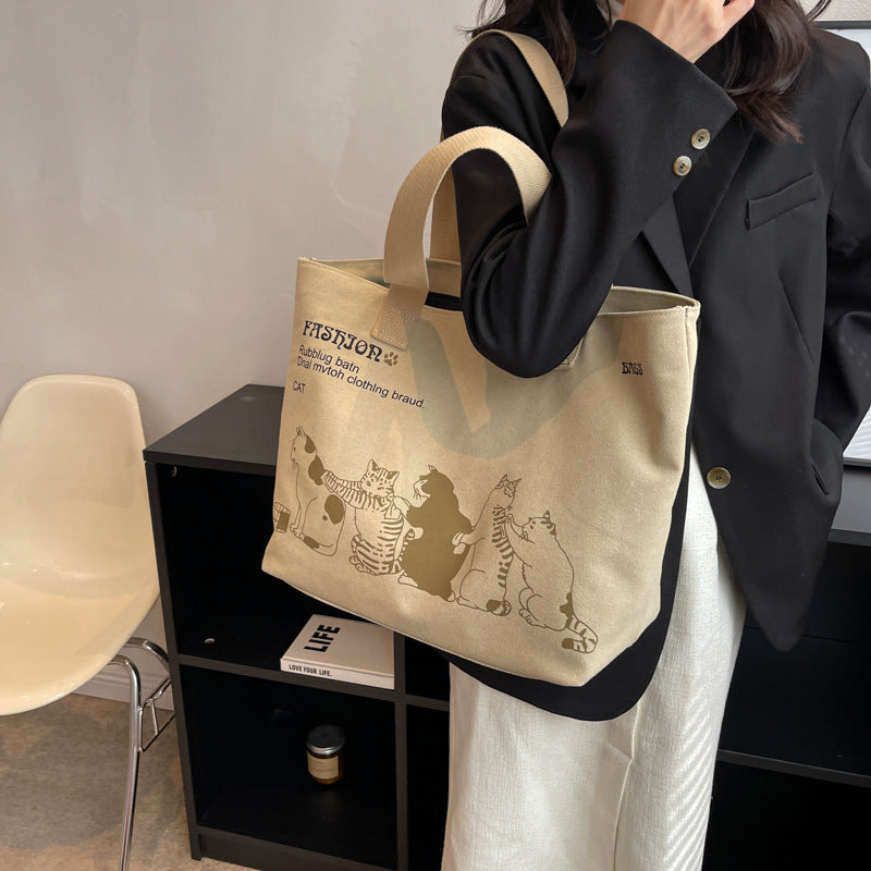 Leisure Commute Large Capacity Women's Canvas Shoulder Bag