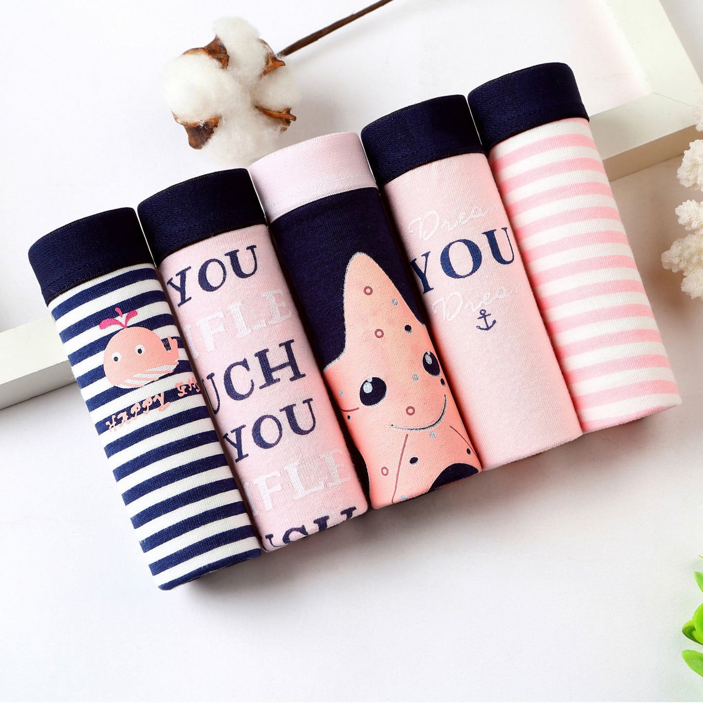 Women's Fashion Casual Cute Print Cotton Inner Crotch Panties