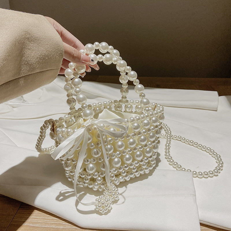 Women's Sweet New Handheld Pearl Chain Messenger Bag