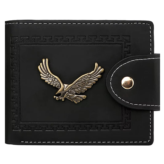 Men'S Wallet Men'S Short Wallet Youth Fashion Personality Pu Leather Credit Card ID Card Holder Wallet Folding Wallet