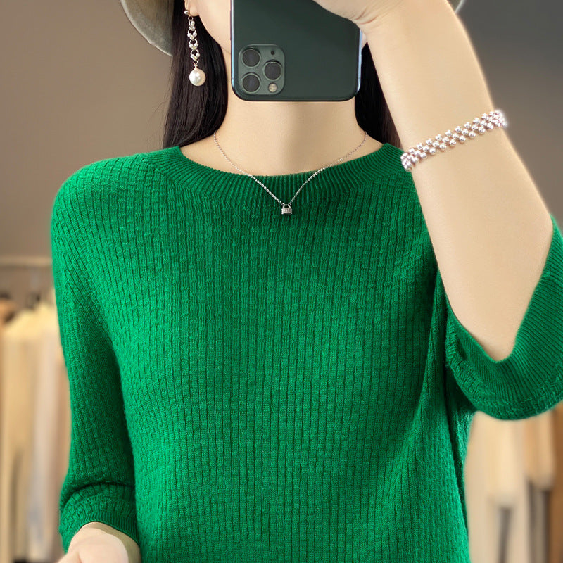 New Worsted Wool Front Line Ready-made Garments Round Neck
