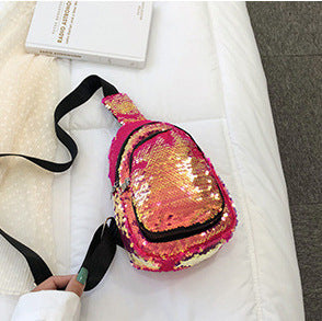Fashion Sequined Small Bag, Chest Bag, Colorful Sequined Waist Bag