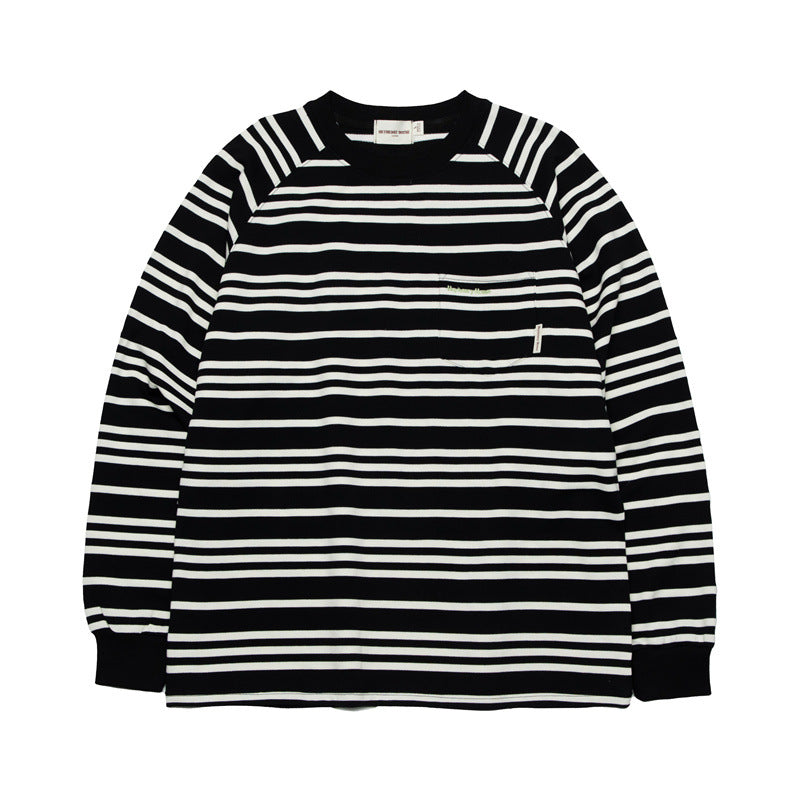 Striped Design Loose Couple Outfit Long Sleeves