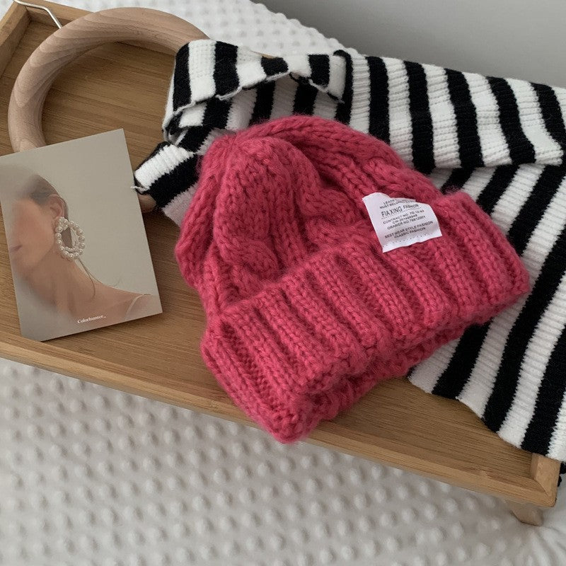 Women's Versatile Solid Color Loose Woolen Hat