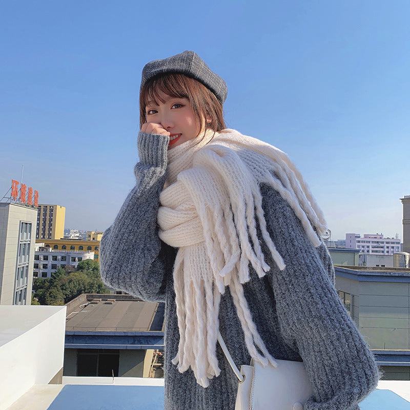 Women's Extra Thick Plaid Fringe Shawl Scarf