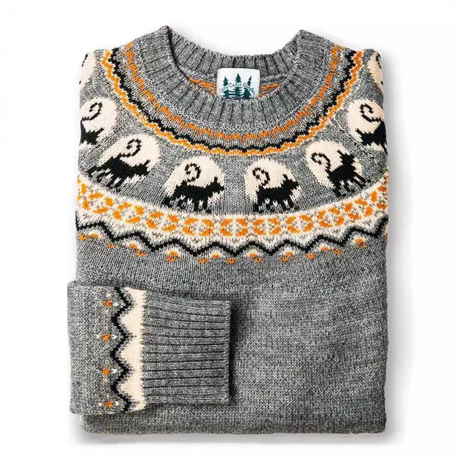 Women's Simple Loose Digital Printed Round Neck Sweater