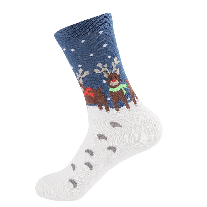 Santa Claus Elk Snowman Medium Tube Socks