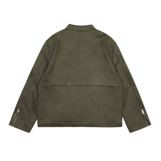 High Street American-style Multi-pocket Suede Flight Jacket