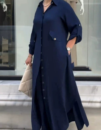 Loose-fitting Solid-color Two-piece Set