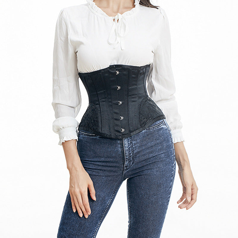 Women's Solid Color Versatile Gothic Embroidered Corset