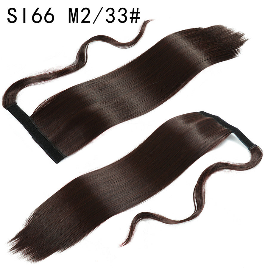 Long Straight Synthetic Wig With Headband For Womens Ponytail