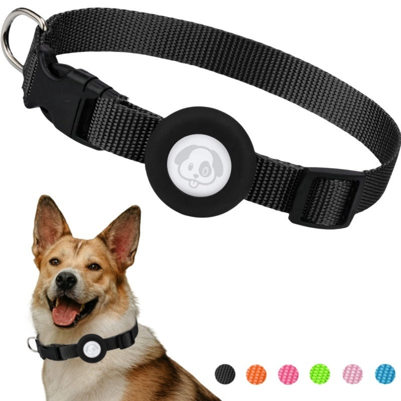 Dog Collar Waterproof Silicone Case Solid Color Nylon Ribbon Pet Supplies