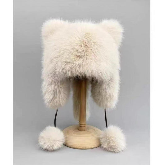 Women's Winter Faux Fur Raccoon Hat